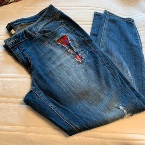 Lane Bryant Flannel In-lays Skinny Jeans